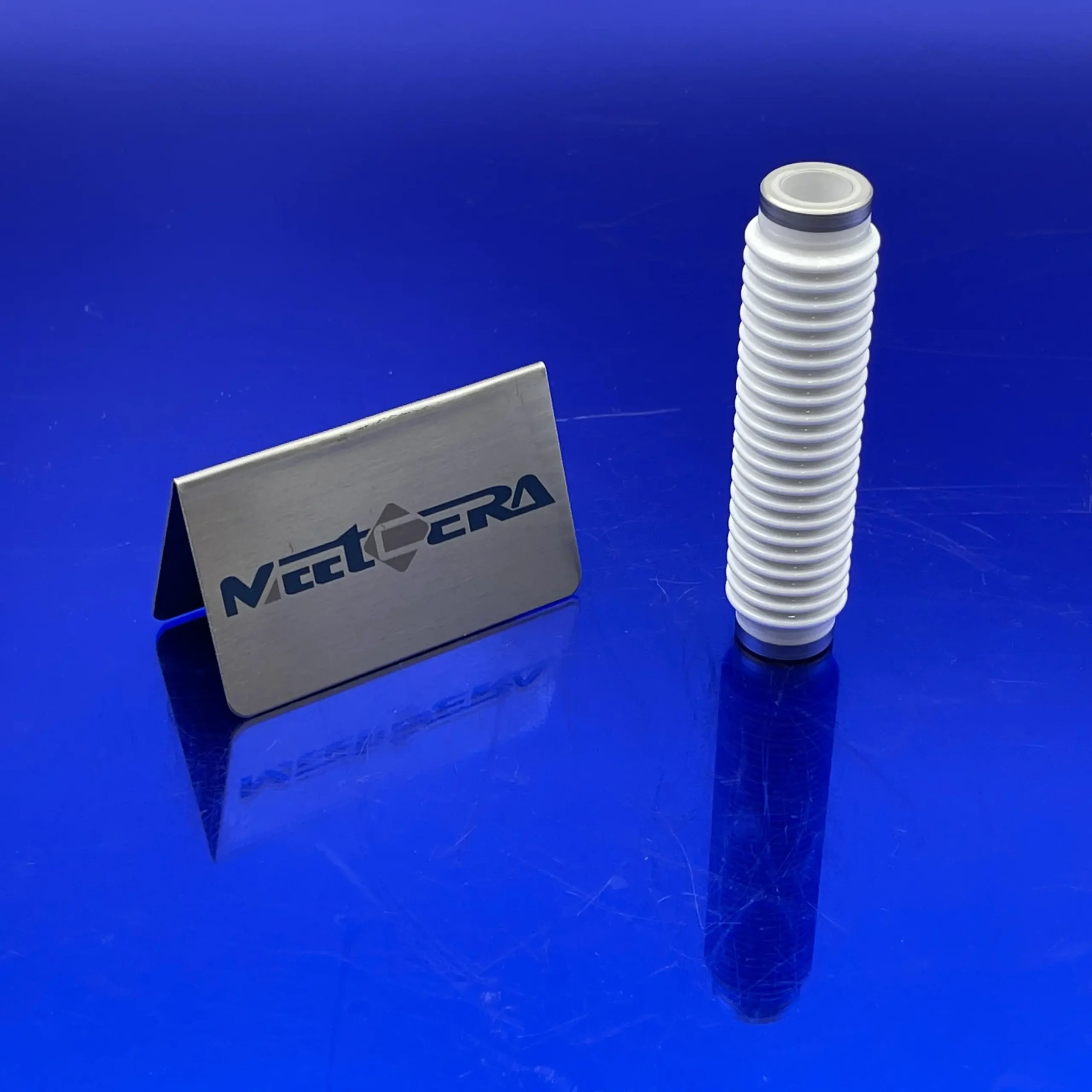 Metallized corrugated ceramic tube